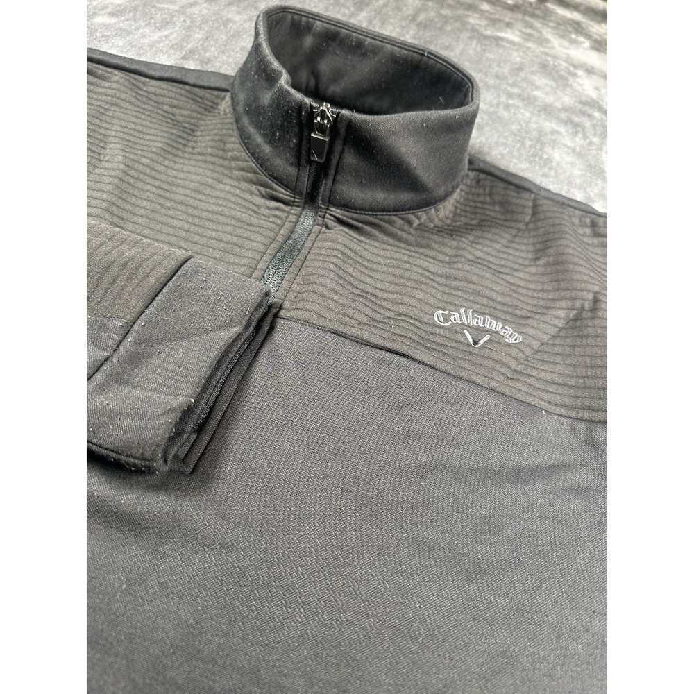 Callaway Sweater Mens Large Gray Golf Quarter Zip Pullover Weather Wind Pockets